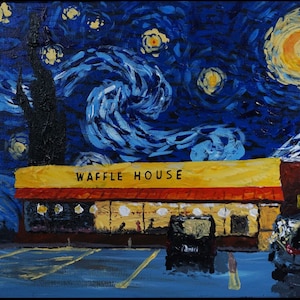 Starry Waffles - 8” x 10” - poster with pigment ink.