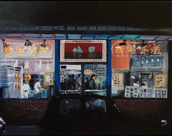 Night Eats - 8" x 12" archiefinktafdruk inclusief certificaat van echtheid