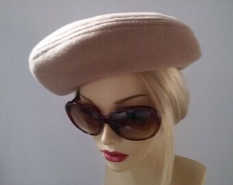 Lovely  Taupe Color Vintage Inspired Beret Hat