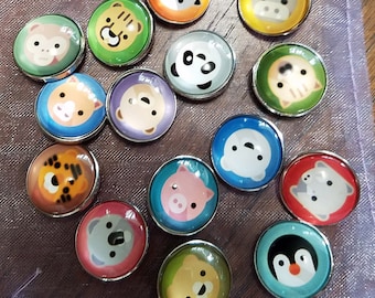 18mm Snap Button Charms - Animals