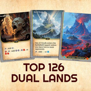 126 cartas proxy únicas de Dual Land: True + Dual + Bond + Fast + Slow + Shock + Pain + Reveal + Check + MÁS, proxies MTG de calidad premium