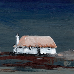 WENSKAARTEN KUNSTENAAR: set van 2 stuks | North Uist Croft op de Hebriden, Schotland. Notitiekaarten, verjaardagskaarten, wenskaarten - blanco.
