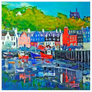 2 biglietti di auguri scozzesi di Tobermory, Mull, Scozia. Biglietti di auguri,