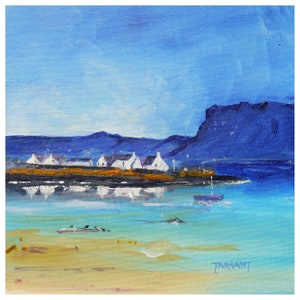 Paquet de cartes de voeux. Paysages côtiers. Pack de 2 cartes. Cartes de voeux vierges et brillantes représentant deux peintures de Peter Tarrant