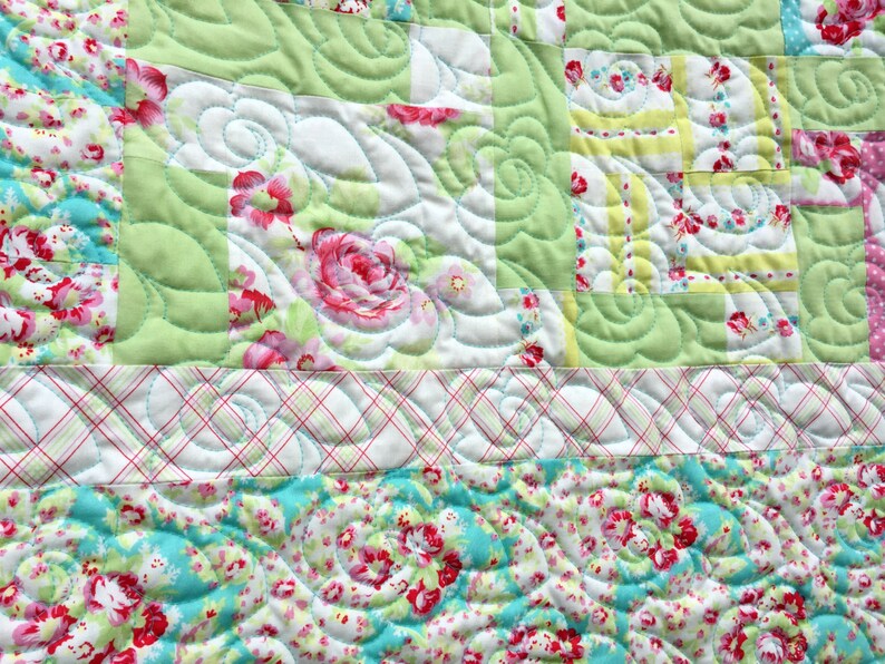 Floral Quilt Shabby Chic Quilt Queen Size Bedding Etsy