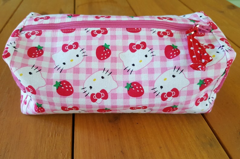 Boxy Pouch with Strawberry Hello Kitty Hello Kitty Bag Little Girl Small Toy Tote with Zipper