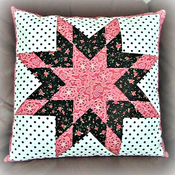 LeMoyne Star Quilt Pillow Sham Shabby Chic Pillow Cover Etsy