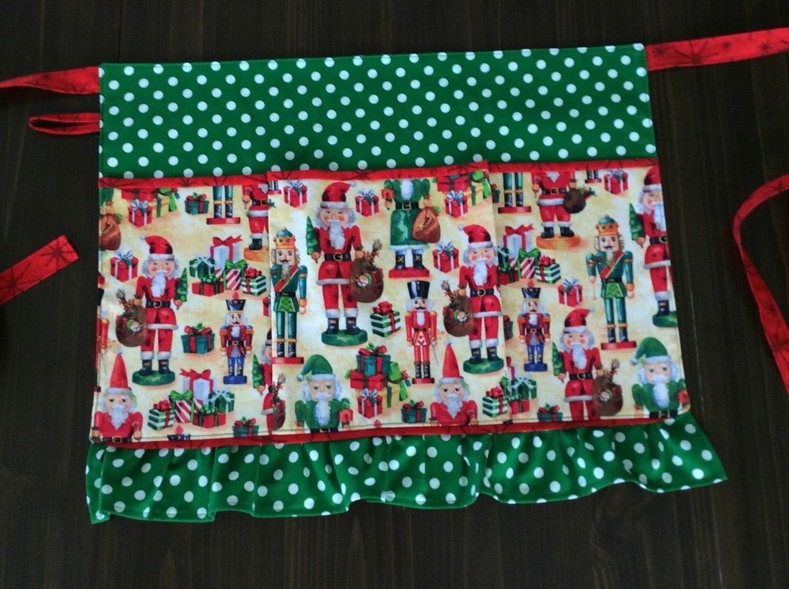 Christmas Half Apron with Pockets Nutcracker Ruffle Teacher Etsy
