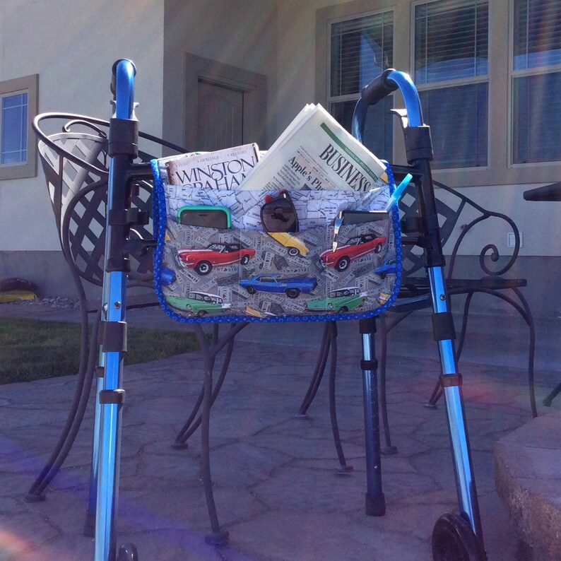 Walker Caddy Walker Organizer With Classic Cars Walker Tote Etsy