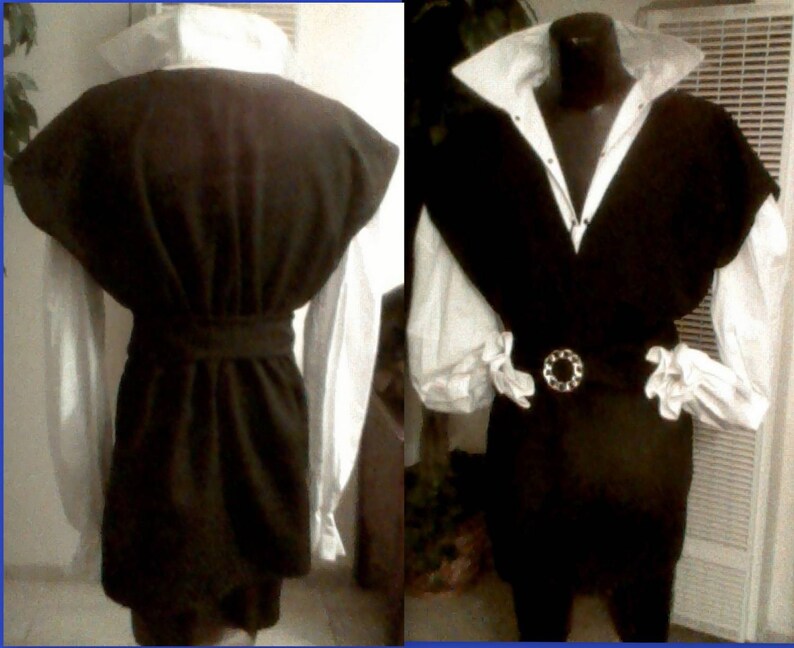 Midnight Black STANDARD VIKING TUNIC Vest 2Pc