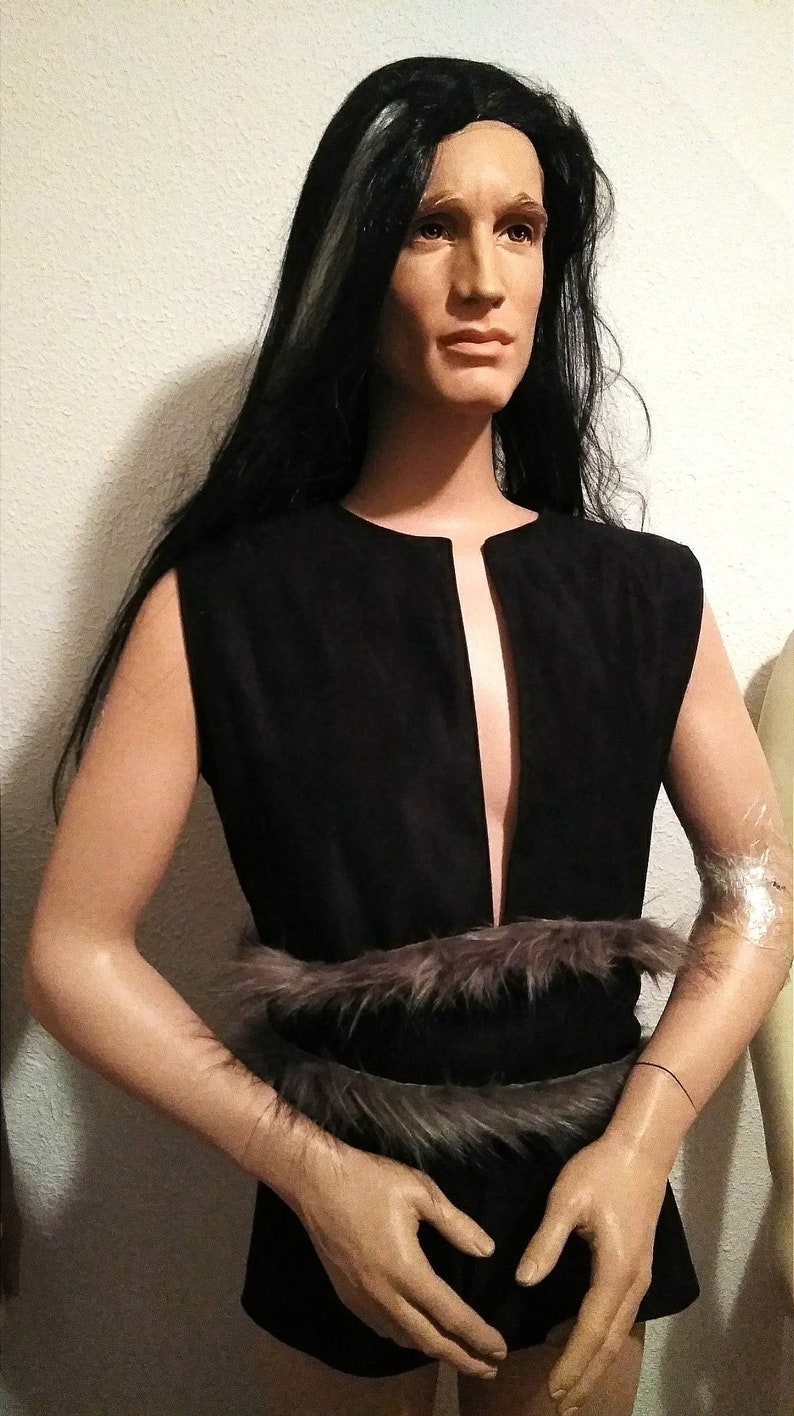 Grey Fur Trim BARBARIAN FUR BELT