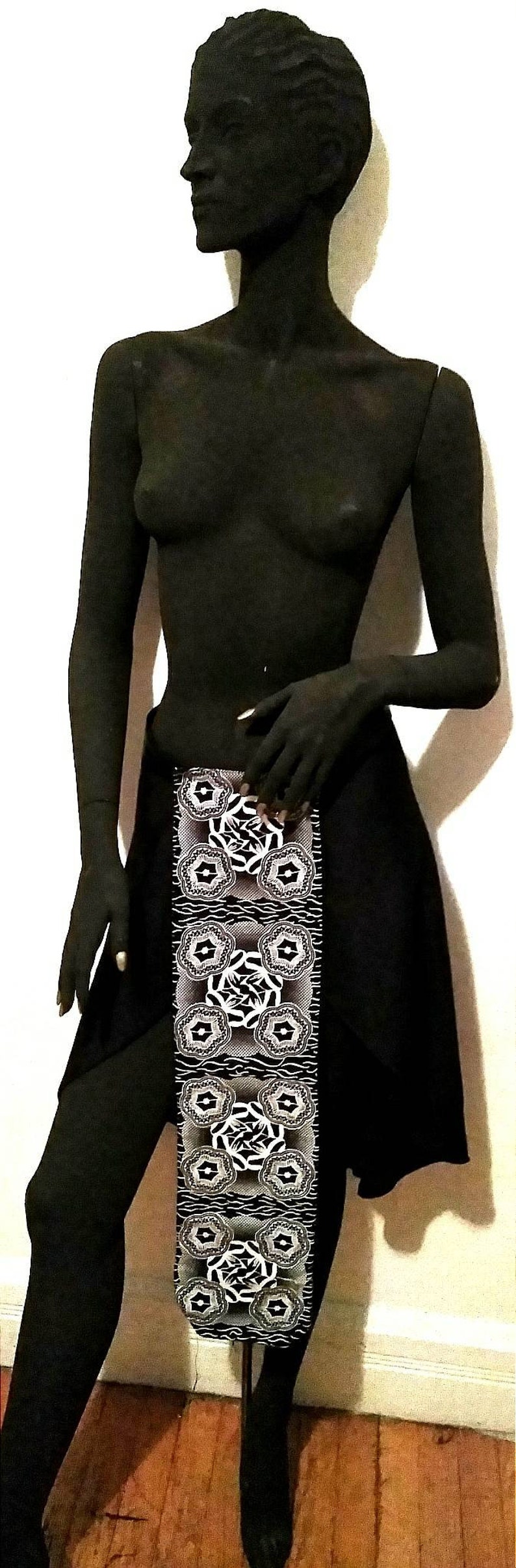 Era-Kanda Collection 2pc SKIRT and PANEL Ensemble BLACKROSE