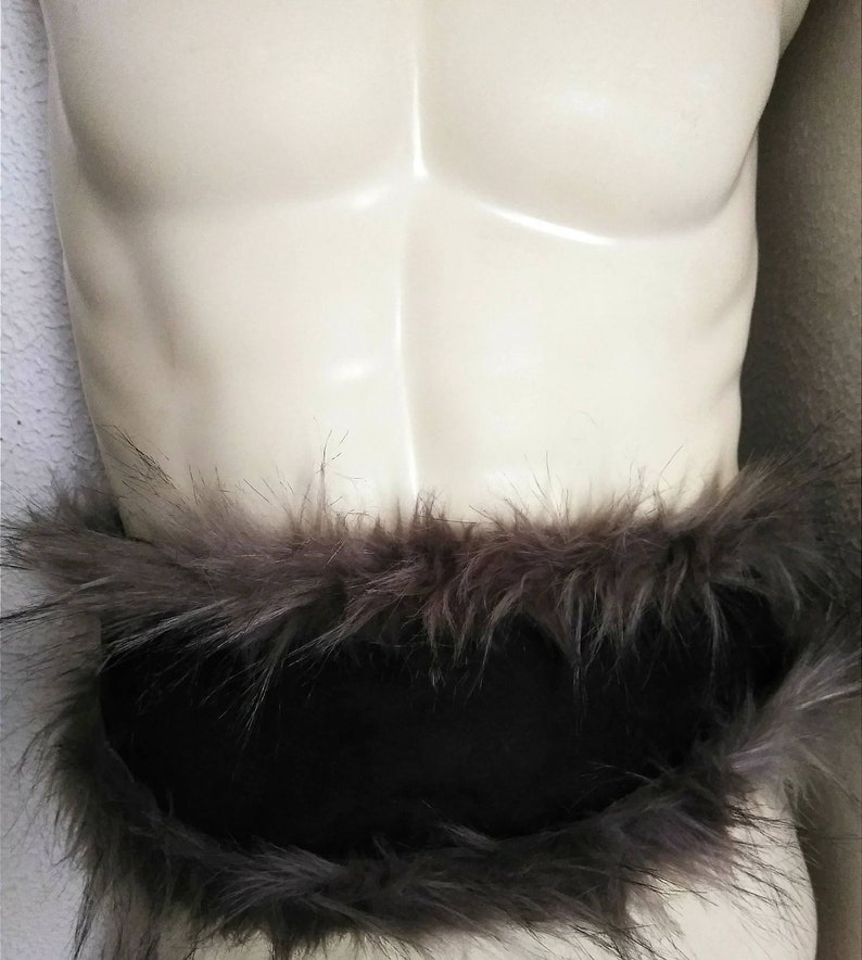 Grey Fur Trim BARBARIAN FUR BELT