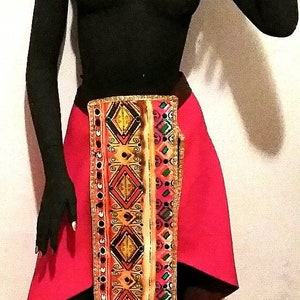 Era-Kanda Collection 2pc SKIRT and PANEL Ensemble BLACKROSE