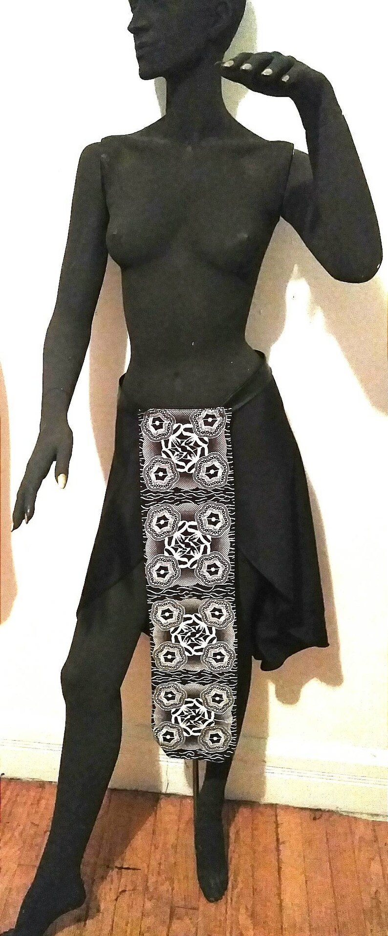 Era-Kanda Collection 2pc SKIRT and PANEL Ensemble BLACKROSE
