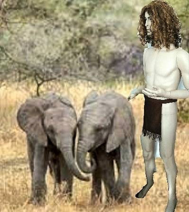 LOIN Cloth Accessory Garb - Tribal Fringe Style - Front/Back Panels - TARZAN