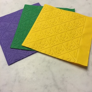 Fleur-de-lis (Mardi Gras/ Saints/ New Orleans) handgebosseleerde cocktailservetten