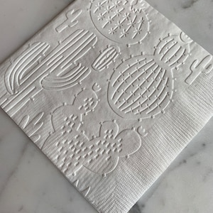 Tovaglioli per bevande/cocktail/dessert con stampa a mano di grandi cactus/dessert/fiesta/taco (tutto)