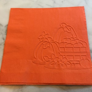 Pumpkin Patch Fall Hand Embossed Cocktail Napkins image 3