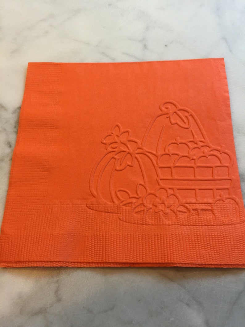 Pumpkin Patch Fall Hand Embossed Cocktail Napkins image 3