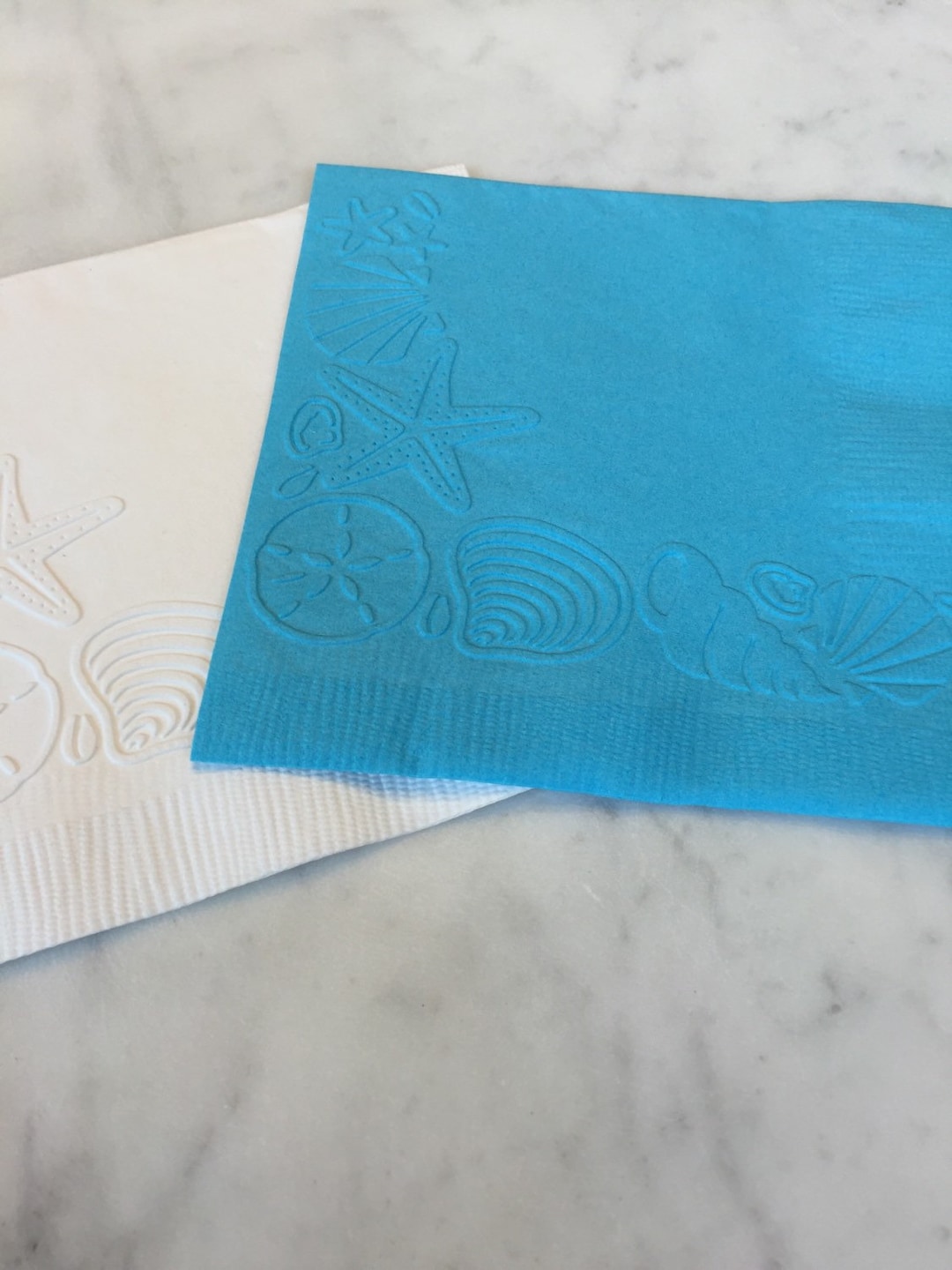 Shell Paper Napkins Sea Shell Hand Embossed Cocktail Napkins - Etsy