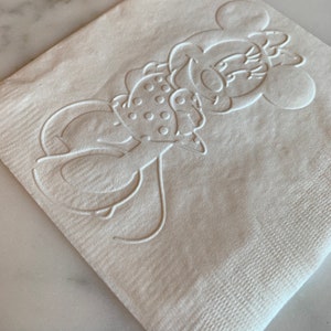 Minnie Mouse Hand Embossed Cocktail/Dessert/Beverage Napkin