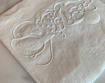 Servilleta de cóctel/postre/bebida con relieve de Minnie Mouse