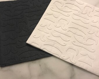 Mustache Hand Embossed Napkins