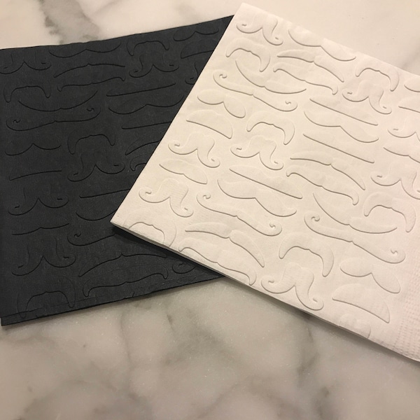 Mustache Hand Embossed Napkins