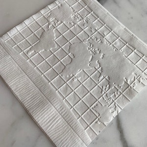 Weltkarte handgeprägte Cocktail/Dessert/Getränke-Servietten
