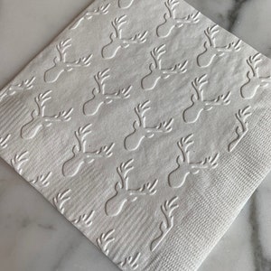 Deer Head/Antler/Hunting (all over) Hand Embossed Cocktail/Beverage/Dessert Napkins