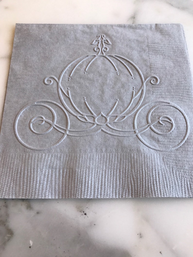 Cinderella Carriage Hand Embossed Cocktail Napkins image 4