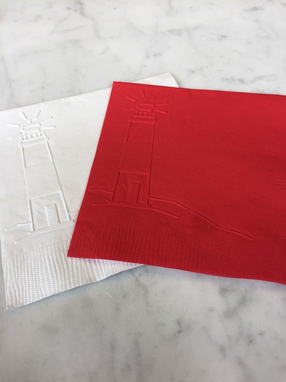 Lighthouse Hand Embossed Cocktail Napkins Il_570xn