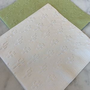 Mini Cactus/Desert/Fiesta/Taco (all over)  Hand Embossed Beverage/Cocktail/Dessert Napkins