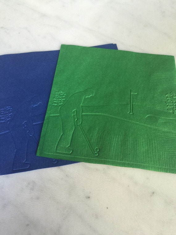 Golf Themed Hand Embossed Cocktail Napkins Perfect for a Masters Party Il_570xn