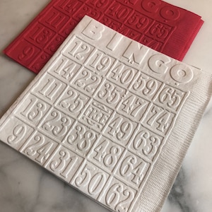 Bingo Card Handgeprägte Cocktail/Getränke-Servietten