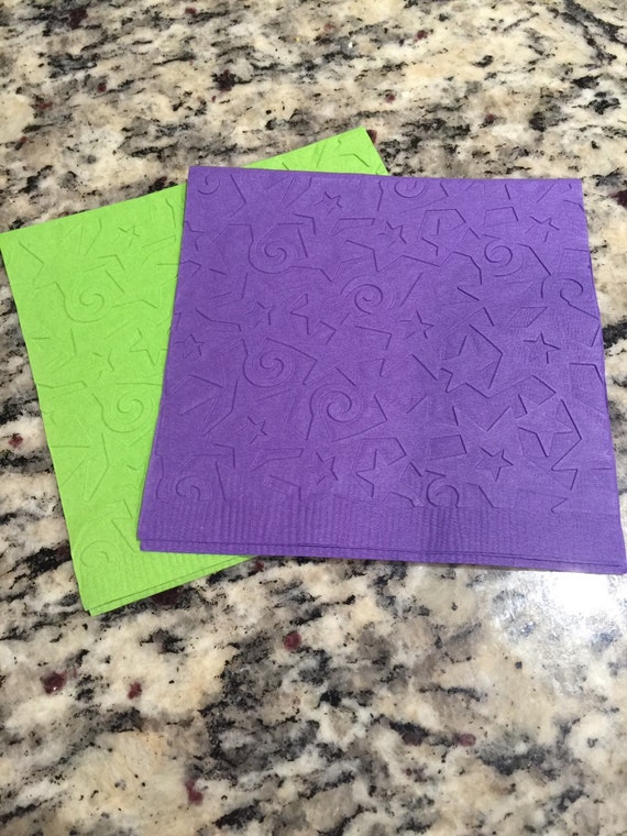Star and Swirls Hand Embossed Cocktail Napkins Il_570xn