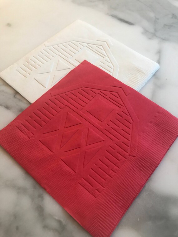 Barn (Farm/country themed) Hand Embossed Beverage/Cocktail Napkins Il_570xn