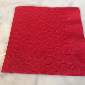 Horseshoe Kentucky Derby Themed Hand Embossed Cocktail Napkins image 4