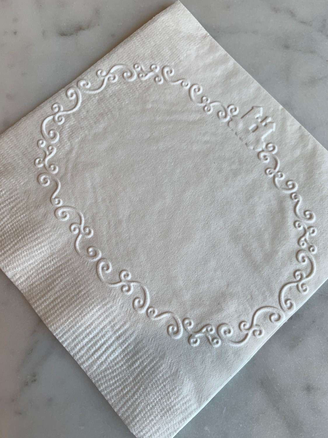 Mini Castle and Scroll Hand Embossed CocktailDessertBeverage Napkins