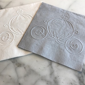 Cinderella Carriage Hand Embossed Cocktail Napkins image 1