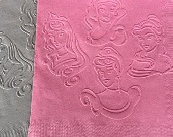 Disney Princesses Hand Embossed Napkins (Cinderella, Snow White, Beauty & the Beast, Sleeping Beauty)