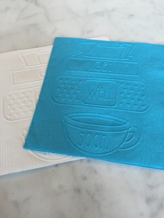 Get Well Soon Hand Embossed Cocktail Napkins Il_570xn