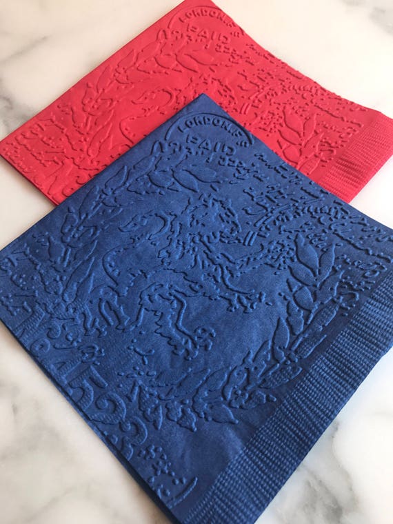 London Icons Hand Embossed Cocktail/Beverage Napkin Il_570xn
