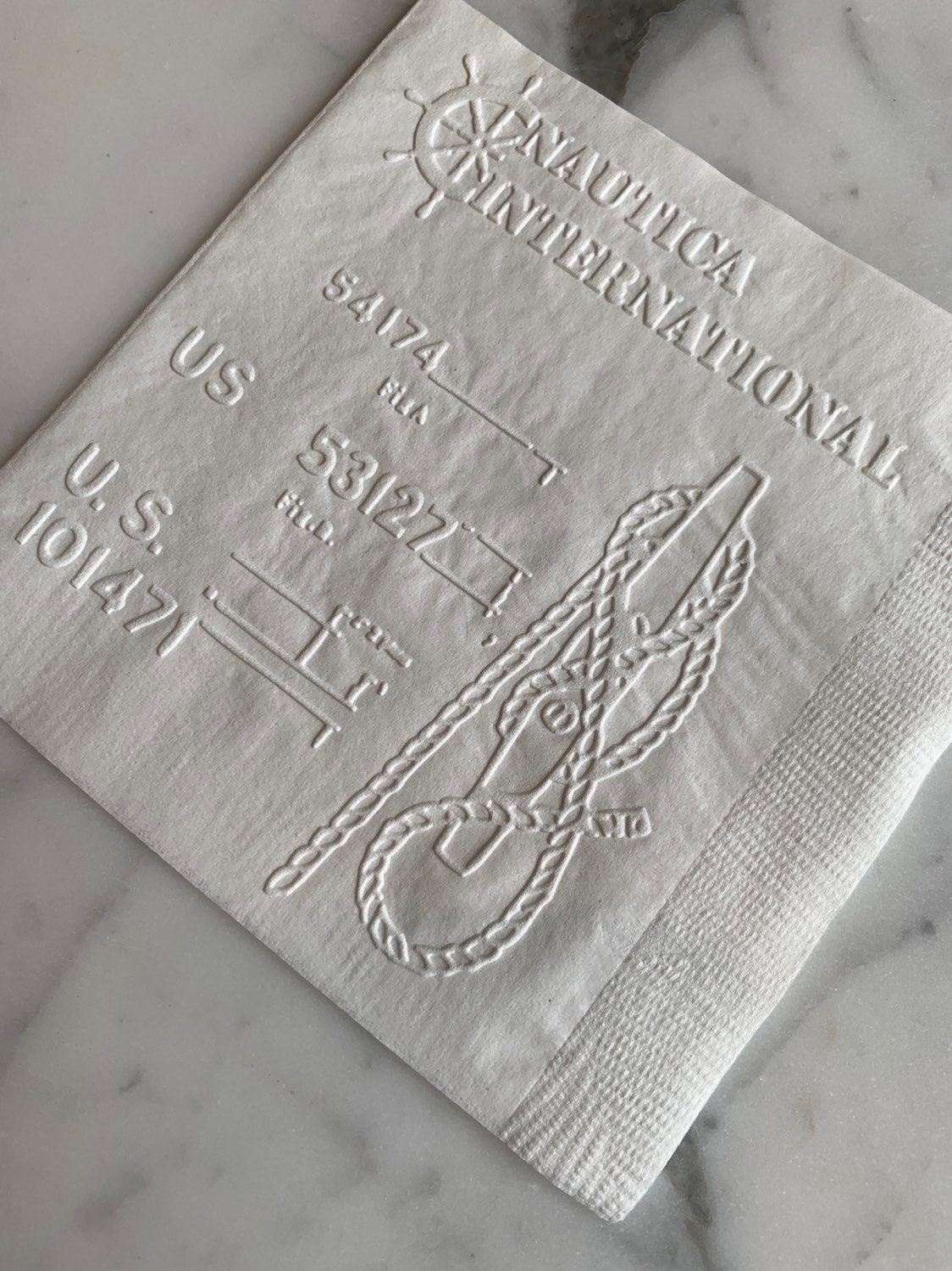 Nautical Inspired Hand Embossed CocktailBeverageDessert Napkins