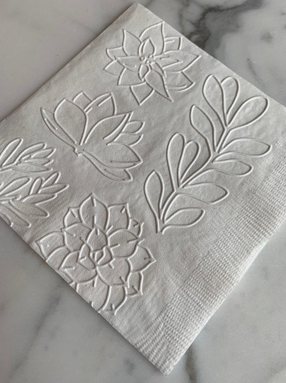 Succulent Hand Embossed Beverage/Cocktail/Dessert Napkins Il_570xn