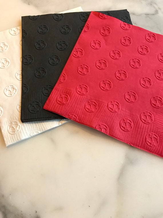 Soccer Ball Hand Embossed Cocktail Napkins Il_570xn