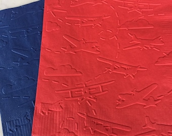 Airplane Hand Embossed Napkins