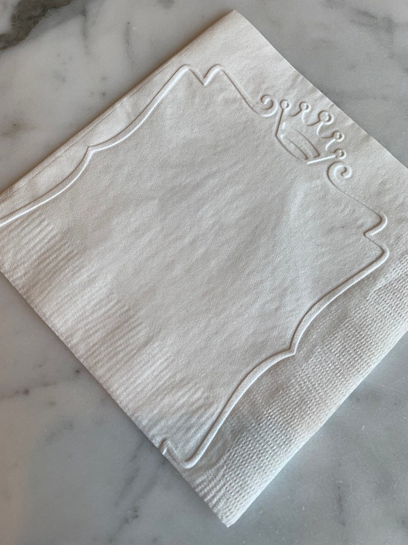 Crown Hand Embossed CocktailDessertBeverage Napkins