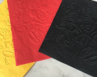 Mickey Mouse Celebration/Happy Birthday Hand Embossed Napkins